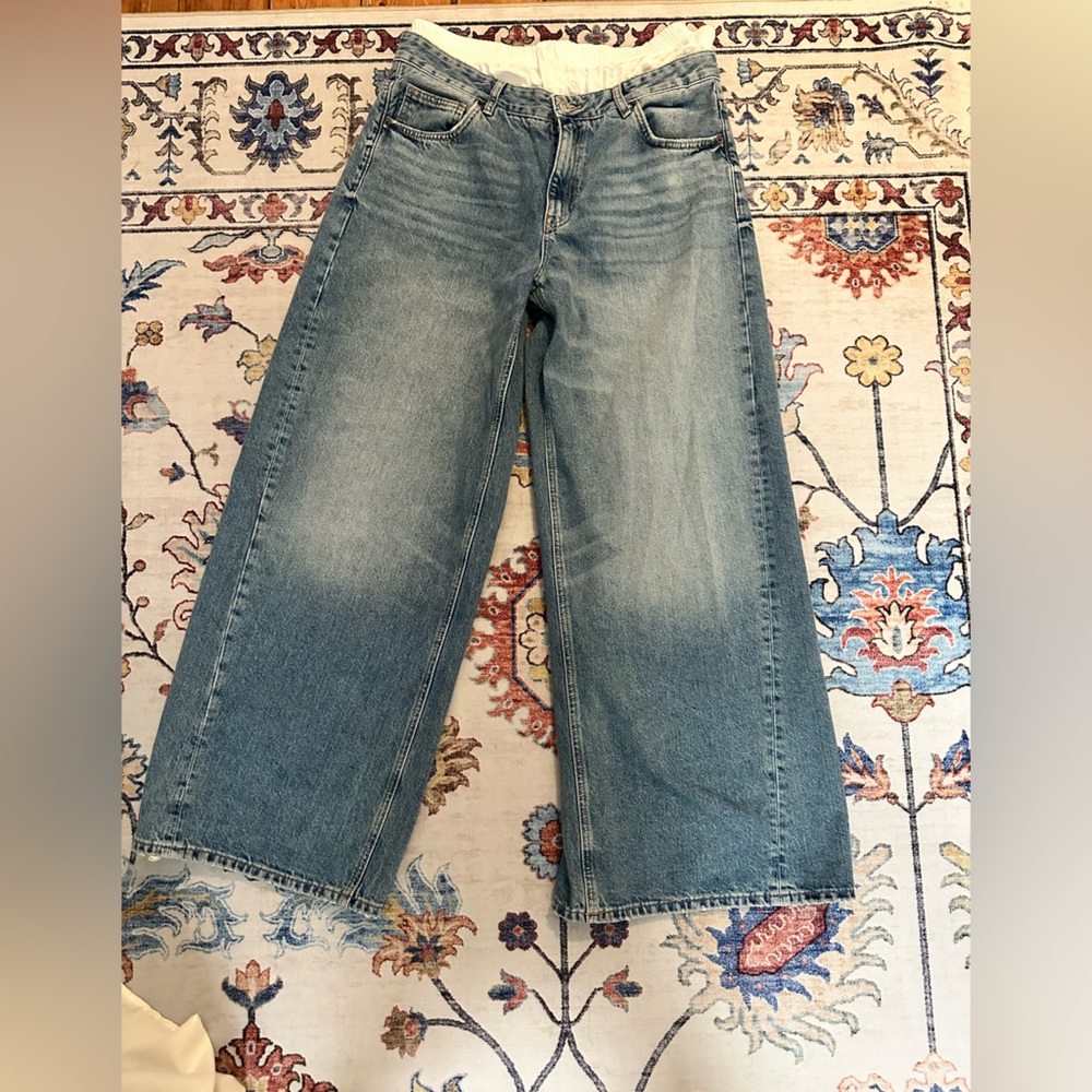 Zara Blue Flare & Wide Leg Jeans